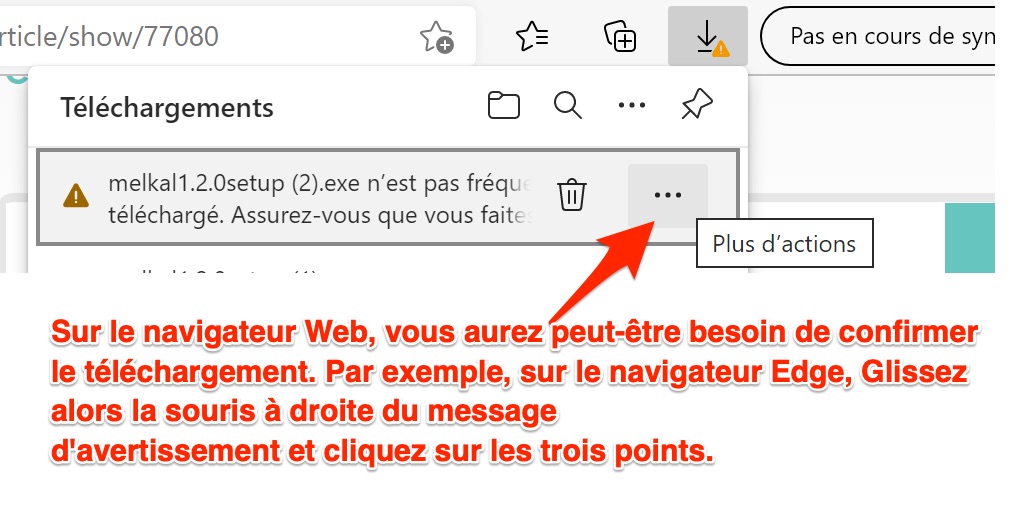 Installation de l'application Windows