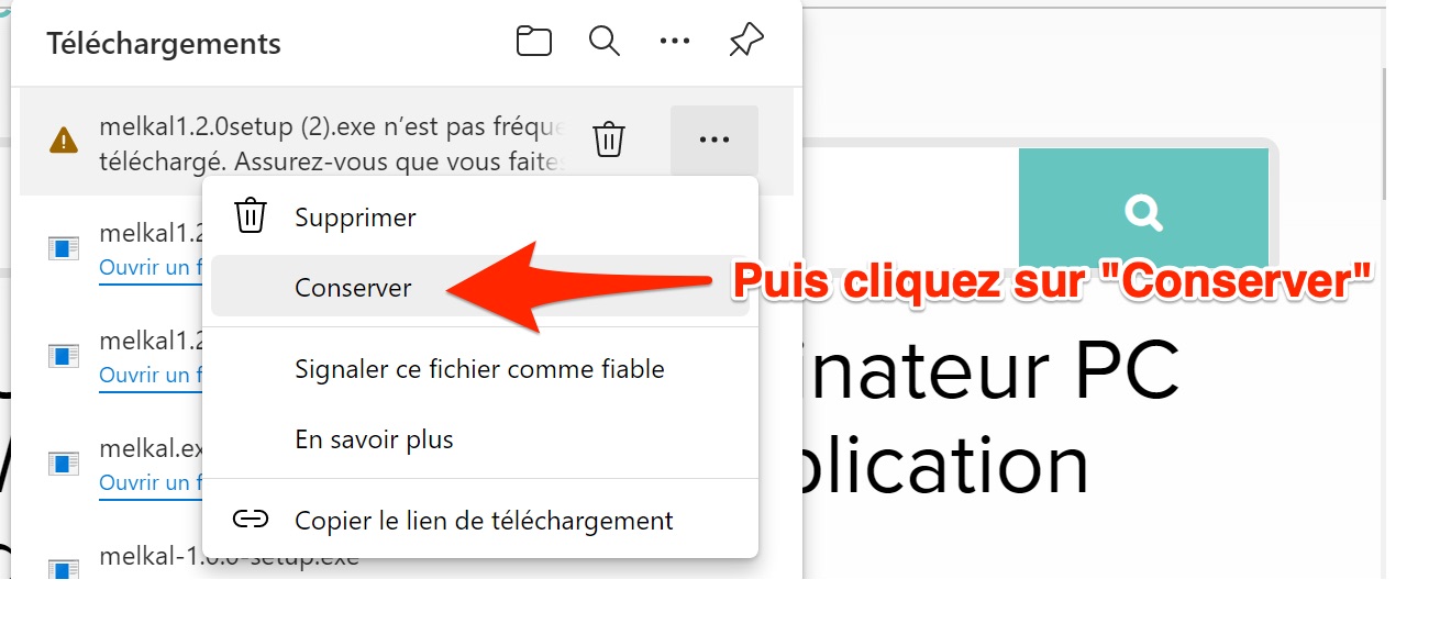 Installation de l'application Windows